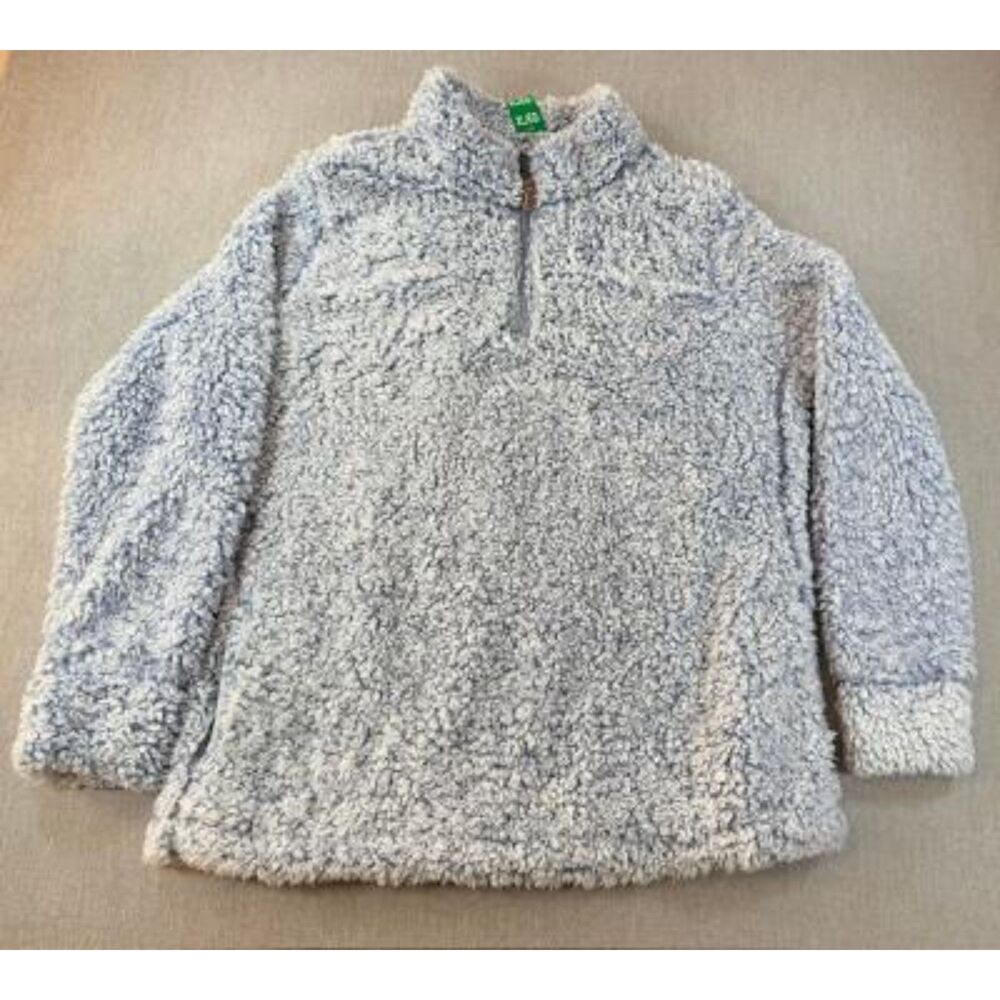Weatherproof Vintage Womens Frosty Tipped Sherpa Pullover 1/4 Zip Blue XL NWT
